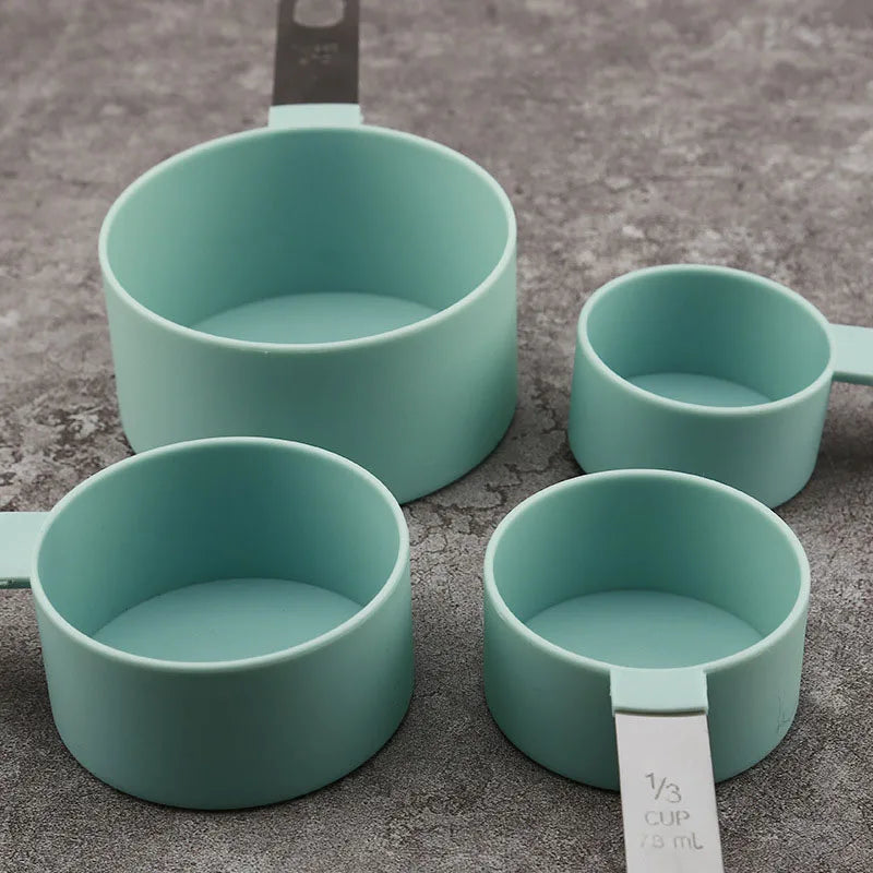 4pcs Kitchen Tools Measuring Spoons cups Set steel handleTeaspoon Coffee Sugar Scoop C close-up view