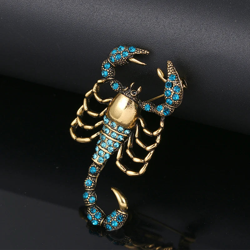 Fashion Jewelry Crystal Brooch Pin Scorpion Rhinestone Collar Brooches Dress Decoration Jewelry Brooches for Women