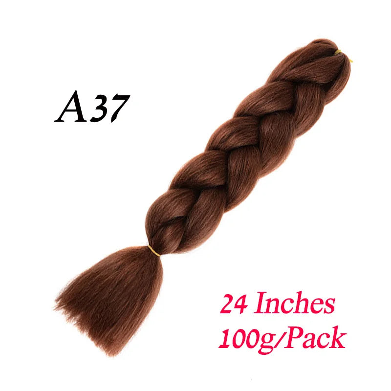 Lihui Pre Stretched Jumbo Braid Hair Extensions 24 inch | Kanekalon Synthetic Hair for close-up view