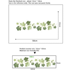 Green Leaf Vine Wall Sticker | Modern Home Decor Mural for Bedroom Living Room alternate view