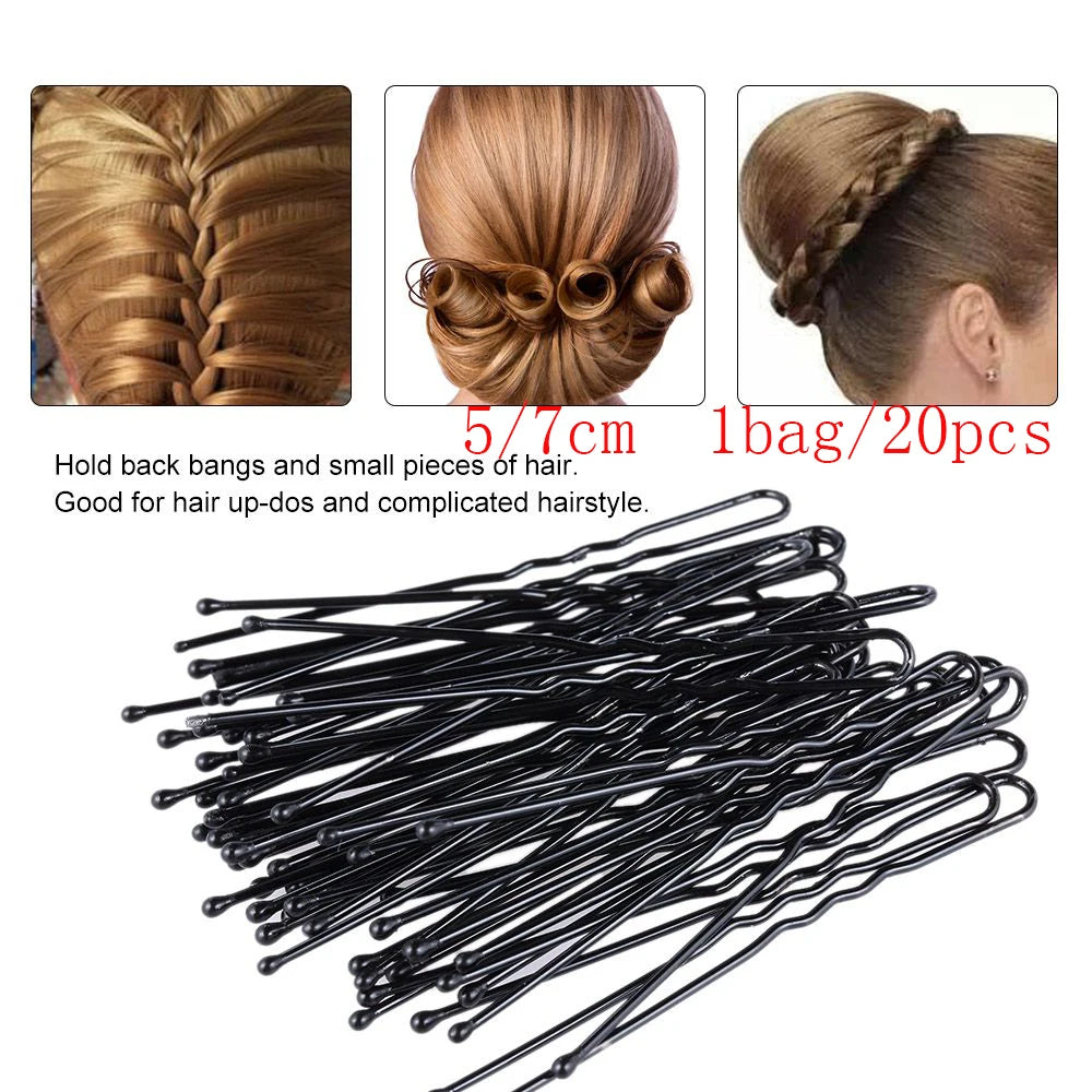 5/7cm 20Pcs U Shaped Hairpin Hair Clips Bobby Pins Metal Barrette Women Modeling Tool alternate view