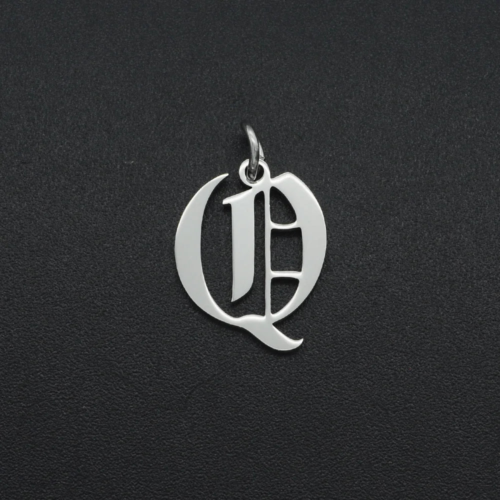 316 Stainless Steel Old English Letter Charms | DIY Alphabet Jewelry Findings for Bra lifestyle view