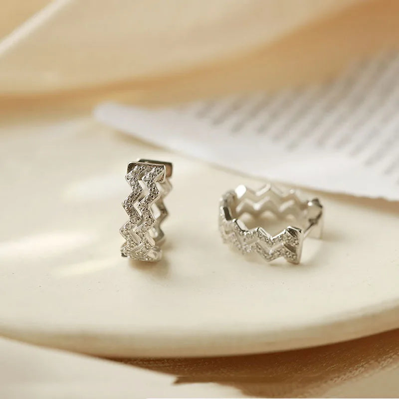 ANENJERY CZ Zircon Circle Hoop Earrings for Women Men Punk Trendy Party Accessories Fa close-up view