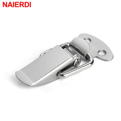4PC NAIERDI-J105 Cabinet Box Locks Spring Loaded Latch Catch Toggle 27*63 Iron Hasps For Sliding Doo