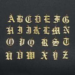 316 Stainless Steel Old English Letter Charms | DIY Alphabet Jewelry Findings for Bracel detail view
