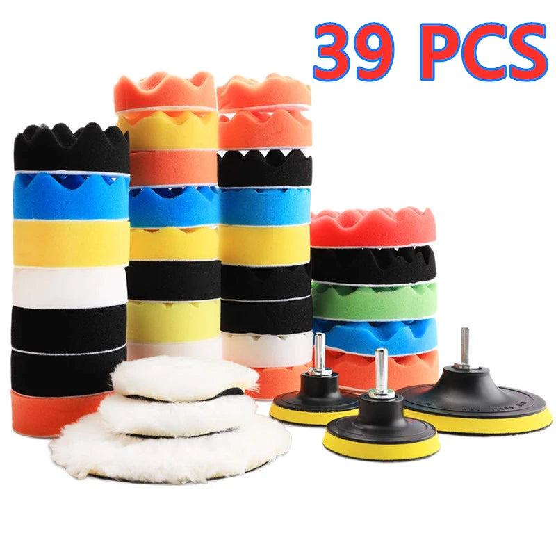 Car Polishing Sponge Pads Kit Foam Pad Buffer Kit Polishing Machine Wax Pads for Auto Mo detail view