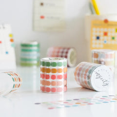 Color Dot Washi Tape Set | Decorative Masking Tape for DIY Scrapbooking close-up view