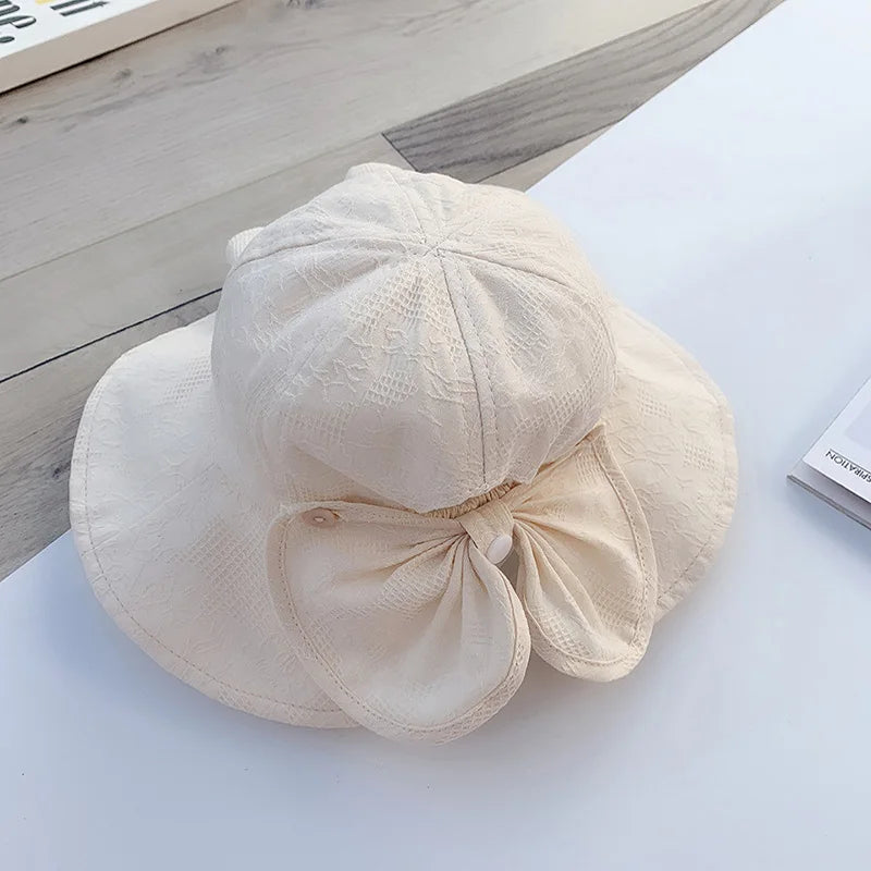 Princess Baby Bucket Hat for Girls | Big Bow Summer Sun Hat additional angle