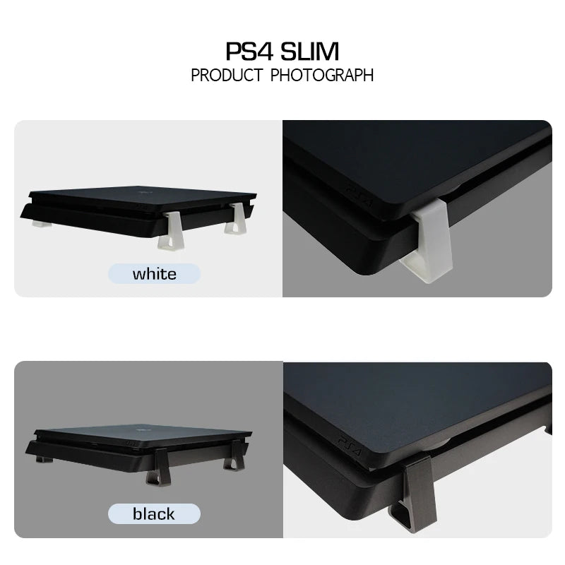 DATA FROG Cooling Feet Stand for PS4 Slim Pro | Horizontal Holder with Anti-Slip Desi lifestyle view