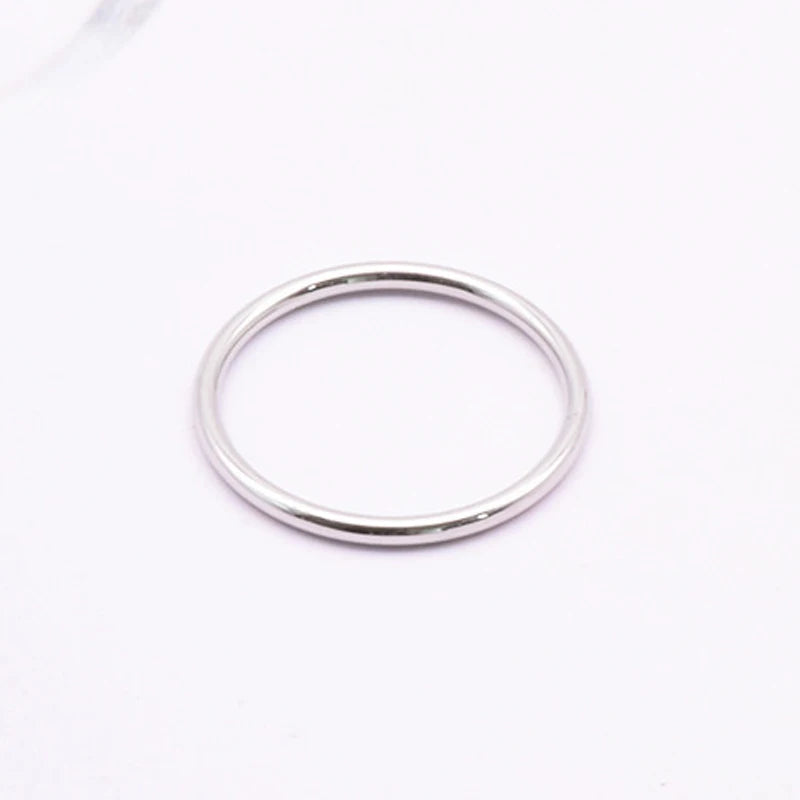 316 Stainless Steel Rounded Thin Rings Women Girls Small Circle Ring Jewelry 1.5mm Rose Gold Silver Color Size 4 5 6 7 8 9 10 11