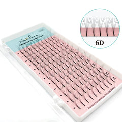 NATUHANA Premade Volume Fans | 3D 4D 5D 6D Faux Mink Eyelash Extensions close-up view