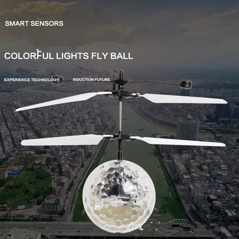 New Flying Ball Luminous Kid's Flight Balls Electronic Infrared Induction Aircraft Rem close-up view