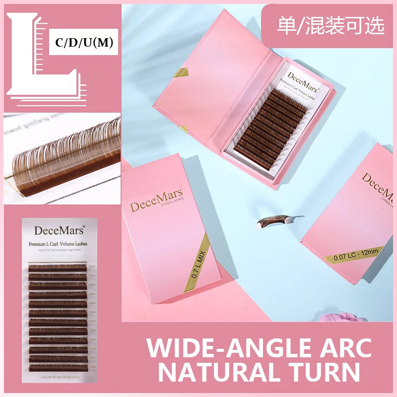 DeceMars L Shaped Mink Eyelash Extensions | Professional Grafting Lashes 8-15mm lifestyle view