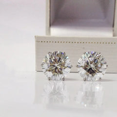 Huitan Minimalist Crystal Cubic Zirconia Stud Earrings | 6 Claws Unisex Fashion Jewel alternate view
