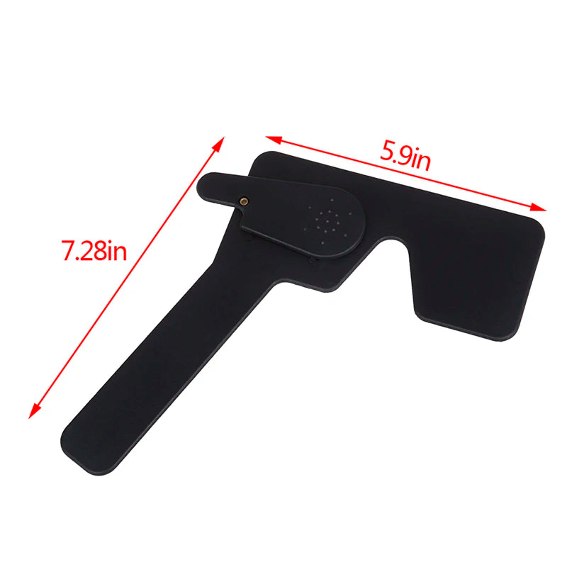 Black Lorgnette Occluder | Multi Pinhole Hand Occluder for Optometry & Sleep Aid additional angle