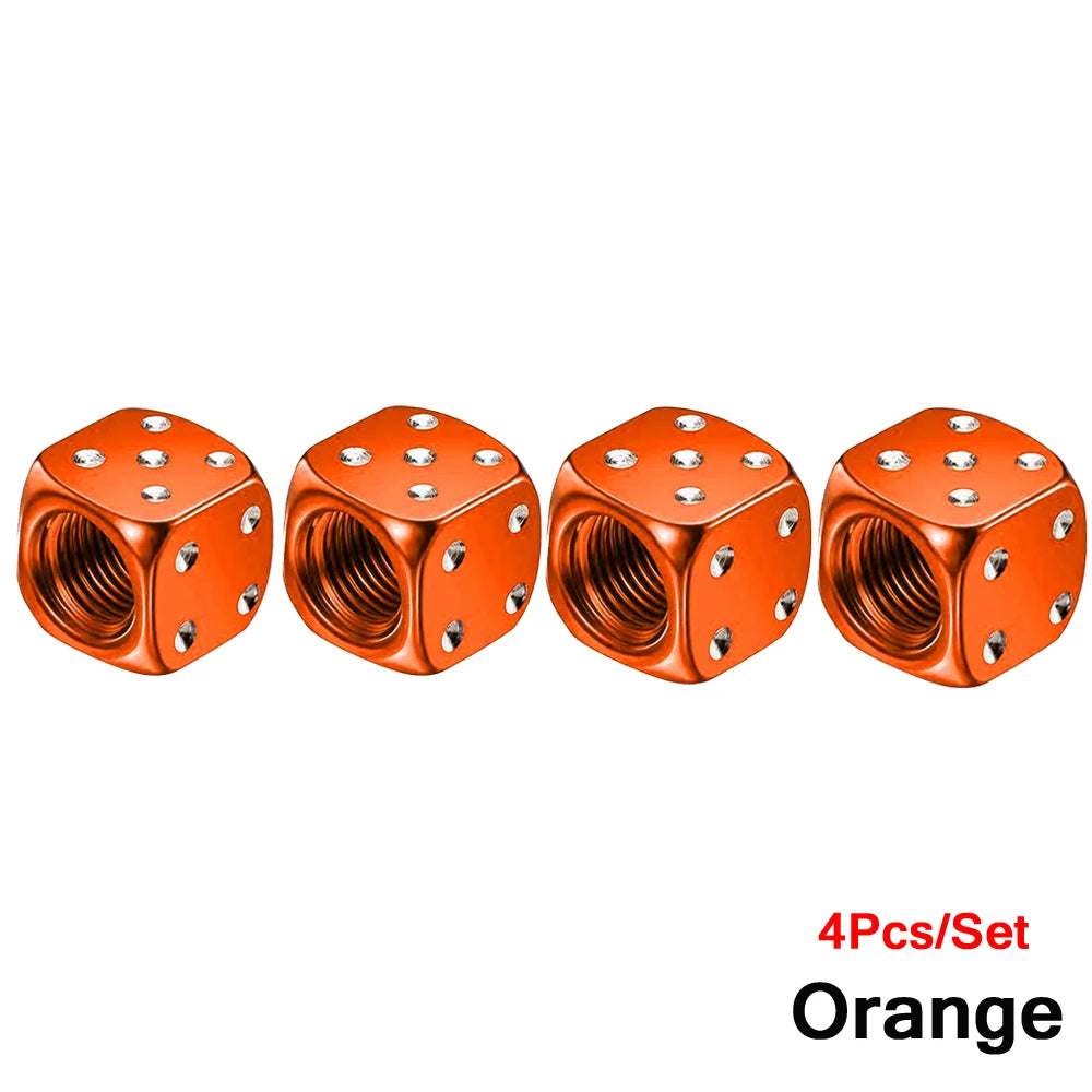 Aluminum Valve Stem Caps Set of 4 Car Bike Motorcycle detail view