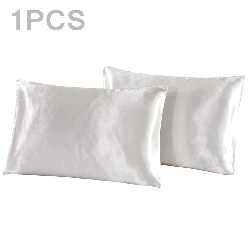 1Pc Queen Satin Silk Pillowcase | Silky Smooth Cooling Bed Pillow Cover for Hair an additional angle