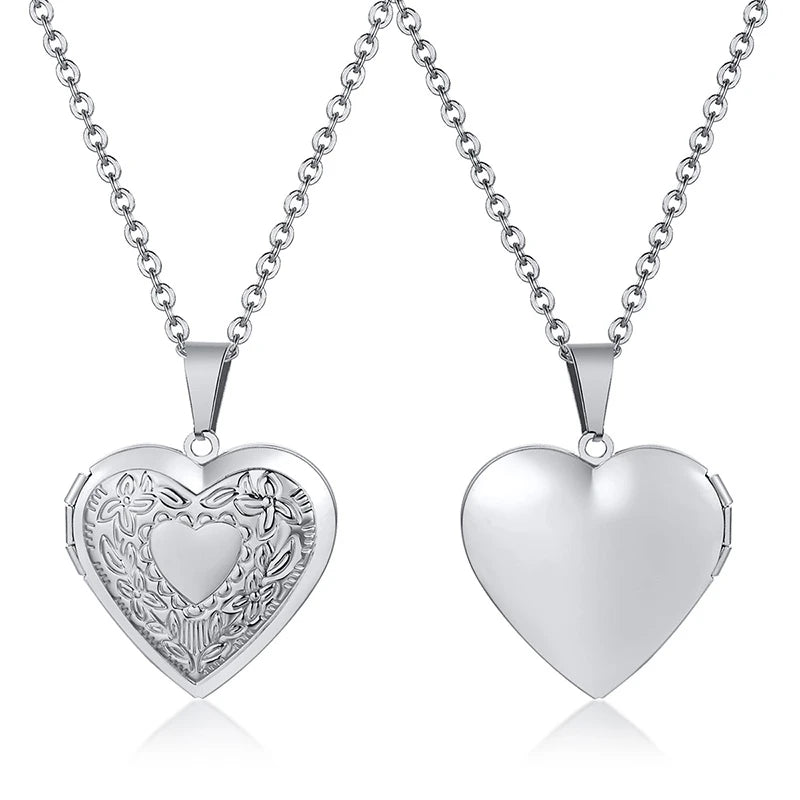 Heart Photo Locket Necklace for Women | Openable Stainless Steel Promise Jewelry alternate view