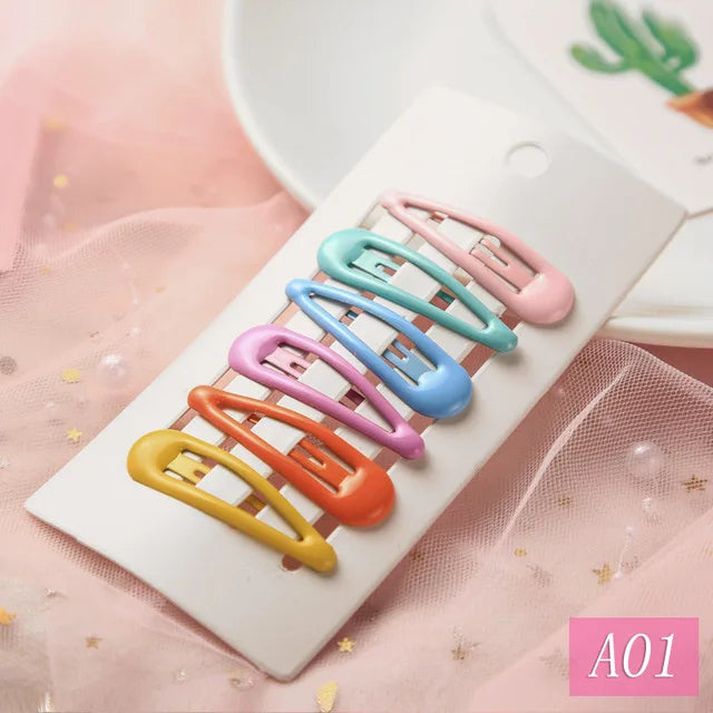 1Set Cute Candy Colors Dripping Hairpins BB Clip Girls Children Hair Clip Pin Barrette Accessories Women Kids Hairgrip Headdress