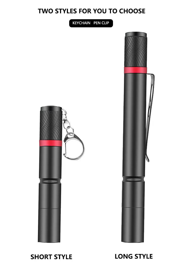 8000LM Portable Pen Light Keychain Mini Flashlight | Ultra Bright Pocket LED Torch detail view