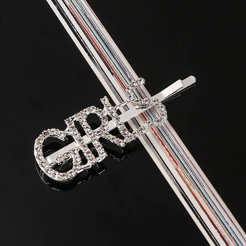 Simple Letter Rhinestone Hairpins Women Hair Clips Pins Barrettes Accessories For Women Girls Hair Hairclip Hairgrip Headdress