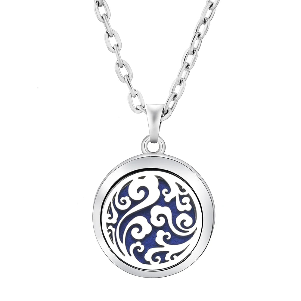 Heart-Shaped Aromatherapy Essential Oil Diffuser Necklace Stainless Steel High Quality D detail view