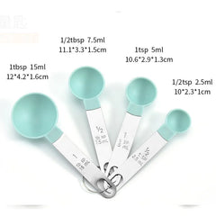 4pcs Kitchen Tools Measuring Spoons cups Set steel handleTeaspoon Coffee Sugar Scoop alternate view