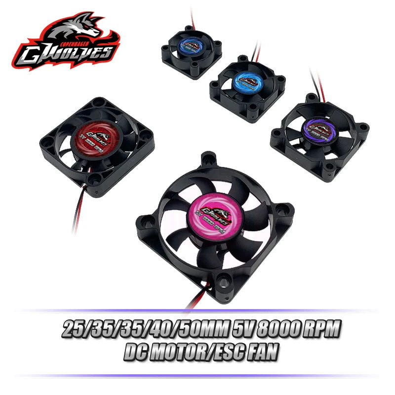 RC fan 25/30/35/40/50mm 8000RPM 5V-7V DC High wind cool Motor ESC fan heat sink 30/60/120/150A ESC 3