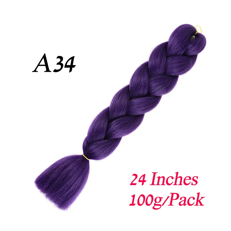 Lihui Pre Stretched Jumbo Braid Hair Extensions 24 inch | Kanekalon Synthetic Hair for African Braids