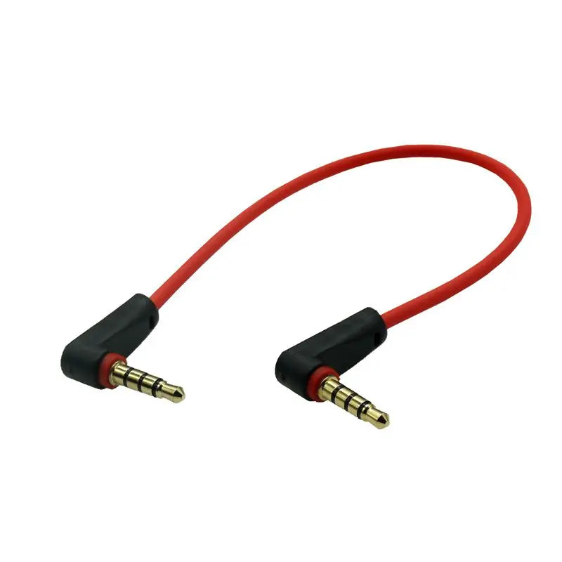 3.5mm Jack 4 pole Audio Cable 3.5 Male to Male Cable Audio 90 Degree Right Angle AUX Speakon Cable for Car Headphone MP3/4 Cord