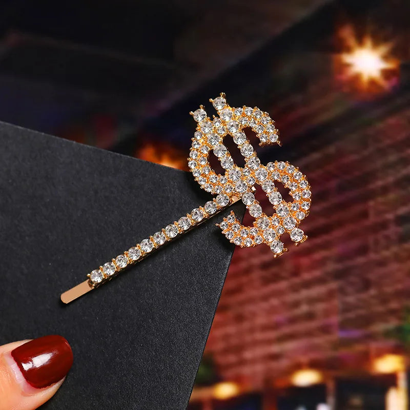 Simple Letter Rhinestone Hairpins Women Hair Clips Pins Barrettes Accessories For Women Girls Hair Hairclip Hairgrip Headdress