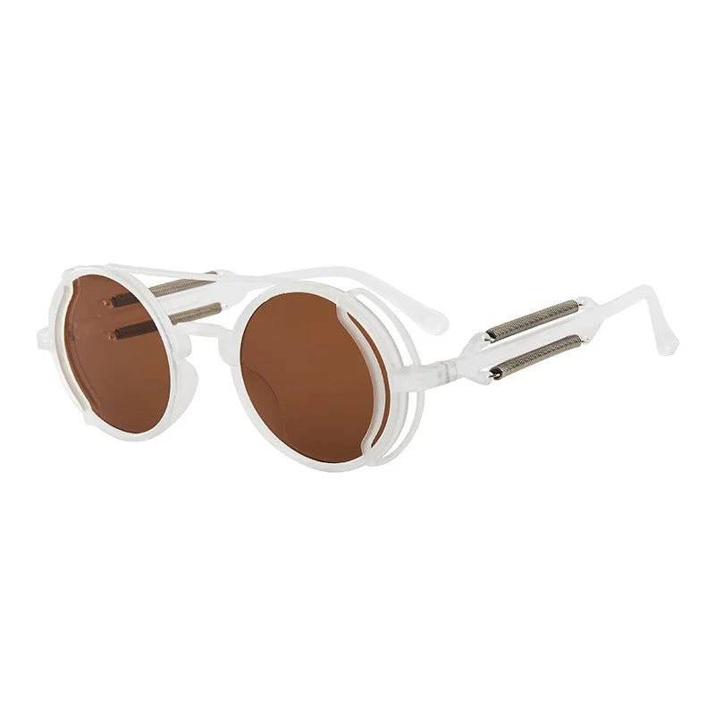 Classic Gothic Steampunk Sunglasses Brand Designer Men close-up view