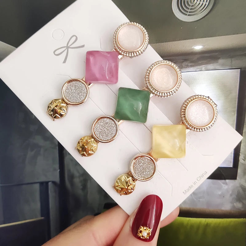 3/4pcs Set Pearl Hair Clip For Women Korean Hairpins Geometric Crystal Hair Barrettes Girl Hairgrip Hair Accessories