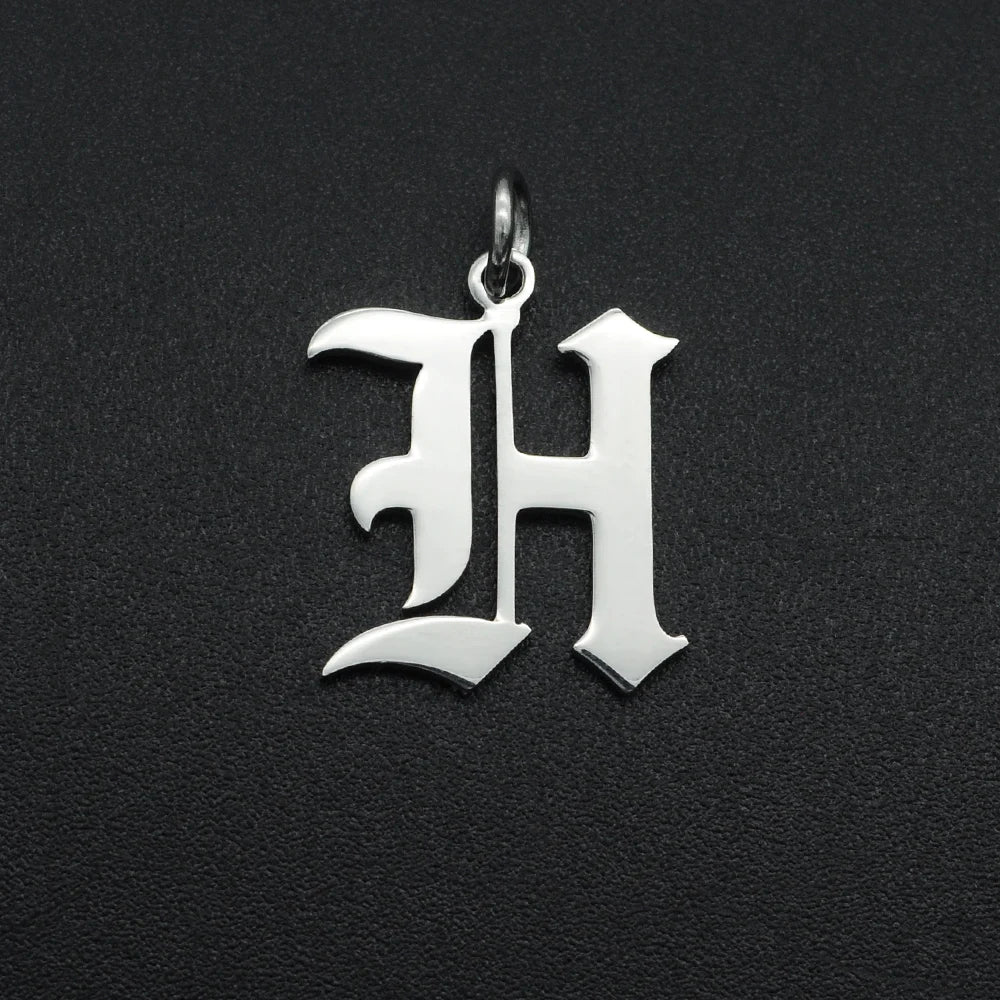 316 Stainless Steel Old English Letter Charms | DIY Alphabet Jewelry Findings for Bra lifestyle view