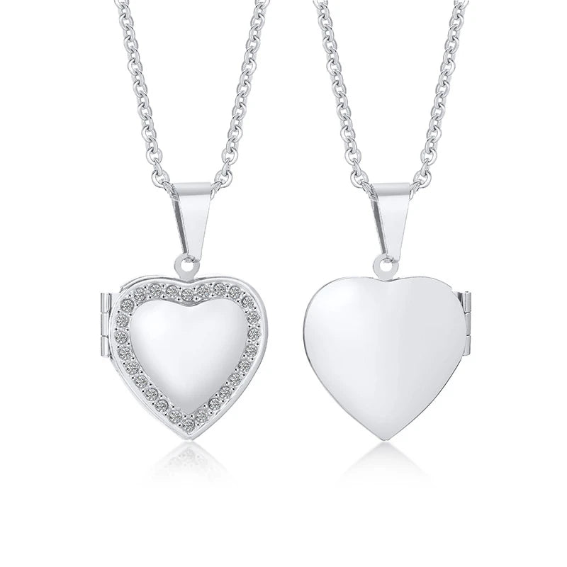 Heart Photo Locket Necklace for Women | Openable Stainless Steel Promise Jewelry alternate view