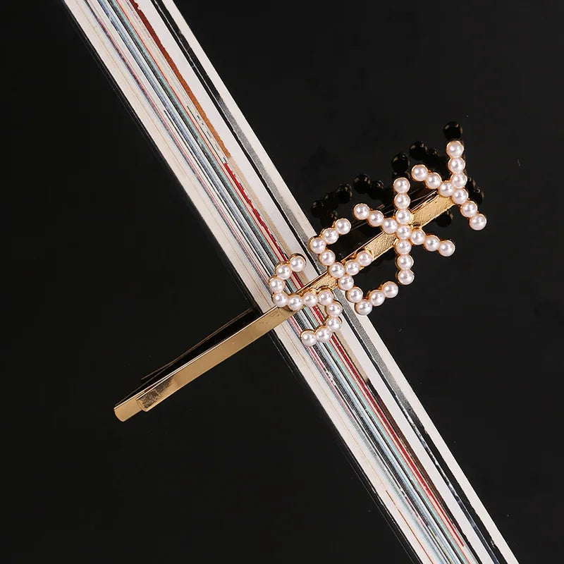 Simple Letter Rhinestone Hairpins Women Hair Clips Pins Barrettes Accessories For Women Girls Hair Hairclip Hairgrip Headdress