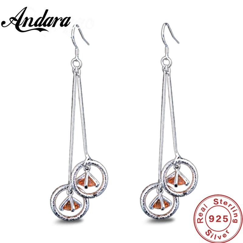 Hot Selling Jewelry Sterling Silver 925 Earrings Crystal Zircon Earrings For Women additional angle