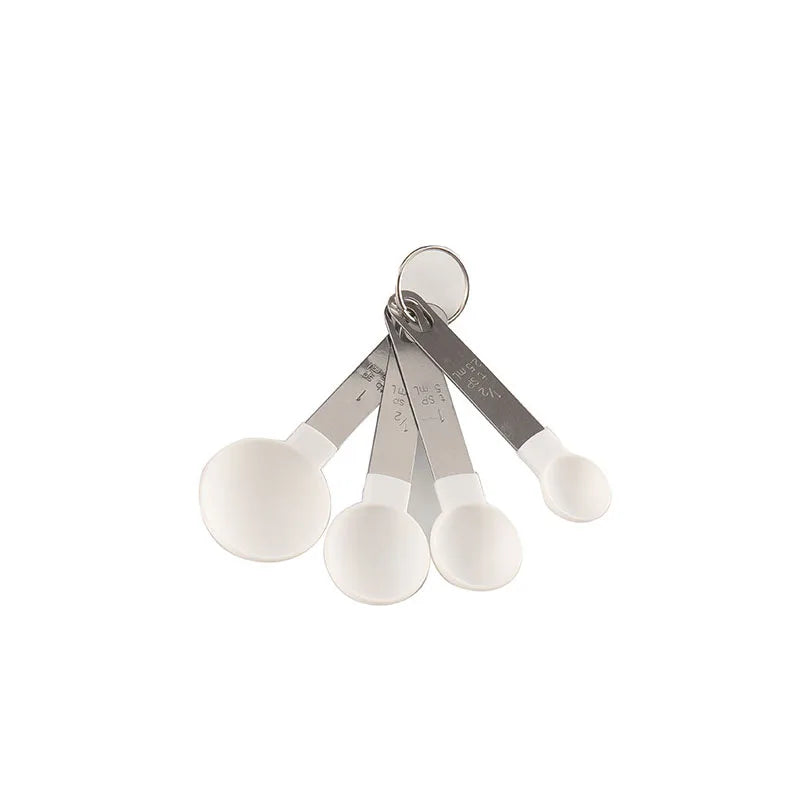 4pcs Kitchen Tools Measuring Spoons cups Set steel handleTeaspoon Coffee Sugar Scoo additional angle