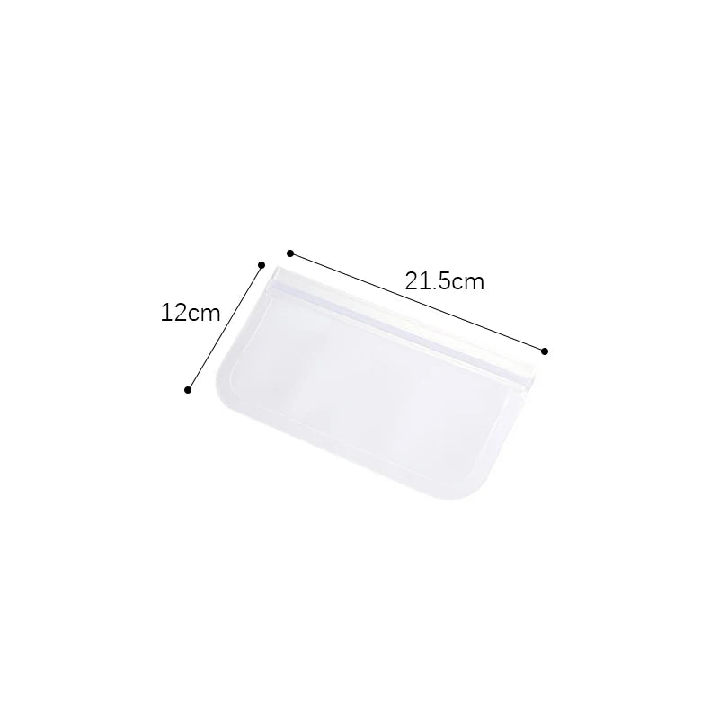 Silicone Food Storage Bag Reusable Stand Up Zip Shut Bag Sealed Leakproof Containers F close-up view
