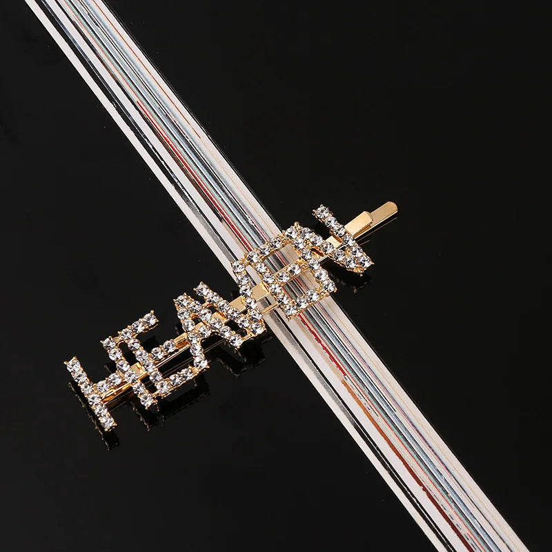 Simple Letter Rhinestone Hairpins Women Hair Clips Pins Barrettes Accessories For Women Girls Hair Hairclip Hairgrip Headdress