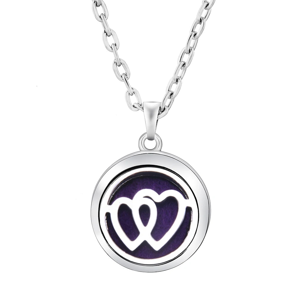 Heart-Shaped Aromatherapy Essential Oil Diffuser Necklace Stainless Steel High Qualit alternate view