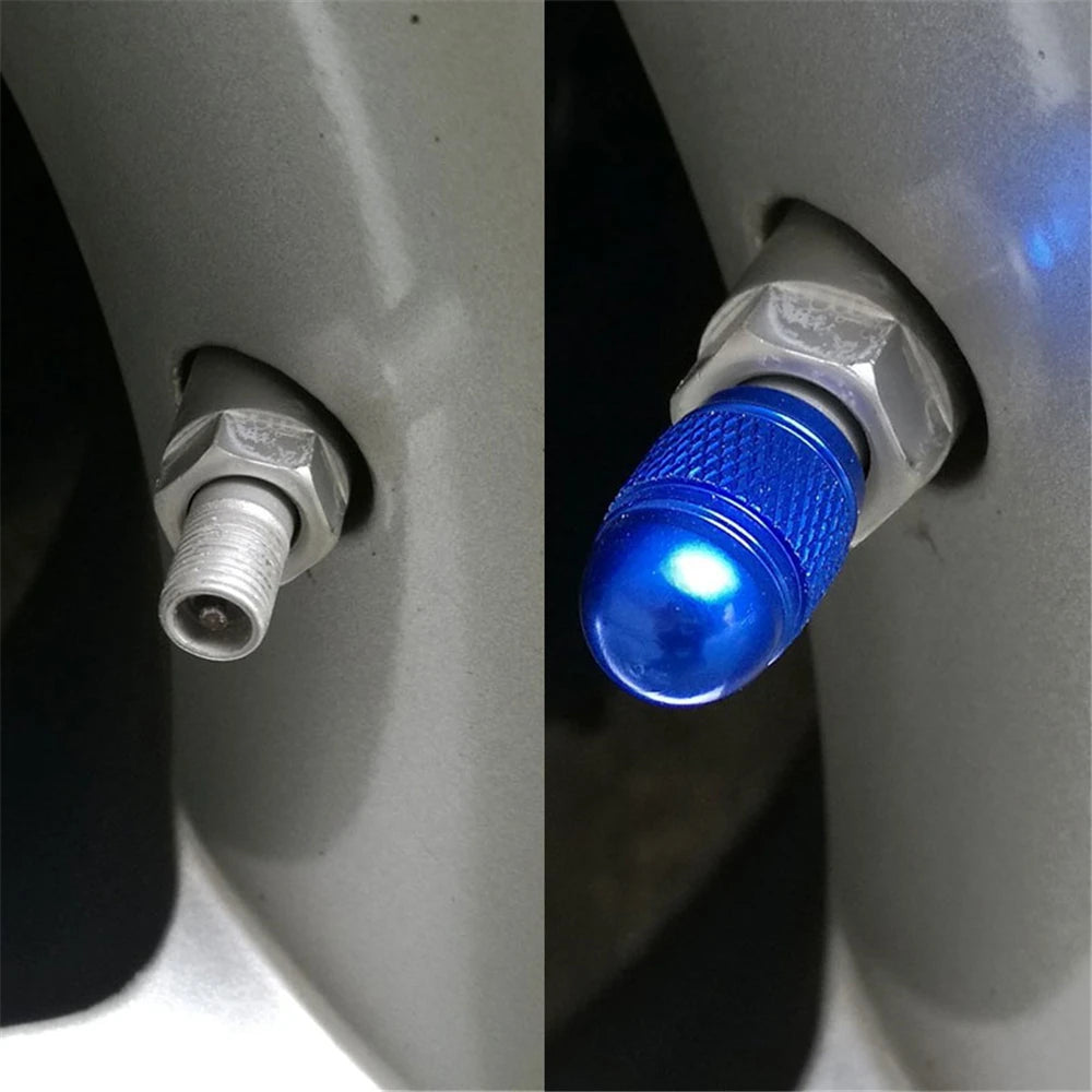 AUTCOAT Universal Car Wheel Tire Valve Stem Caps Aluminum for Bike Car Trucks Motor additional angle