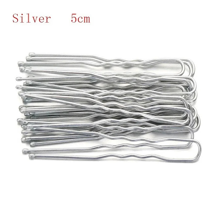 5/7cm 20Pcs U Shaped Hairpin Hair Clips Bobby Pins Metal Barrette Women Modeling Tools B detail view