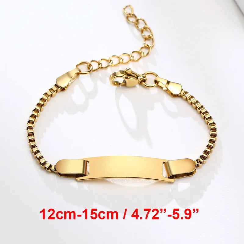 Personalized Baby Bracelet Gift | Custom Stainless Steel Name Bracelet detail view