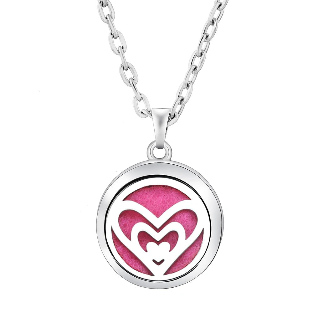 Heart-Shaped Aromatherapy Essential Oil Diffuser Necklace Stainless Steel High Qualit alternate view