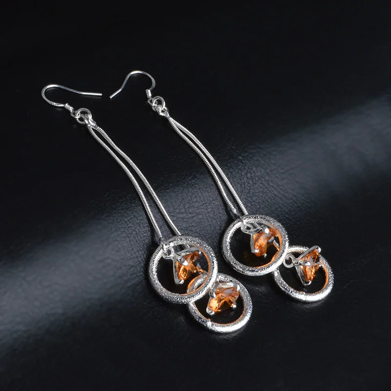 Hot Selling Jewelry Sterling Silver 925 Earrings Crystal Zircon Earrings For Women Weddi detail view