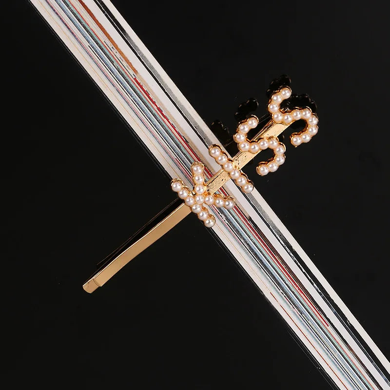 Simple Letter Rhinestone Hairpins Women Hair Clips Pins Barrettes Accessories For Wom alternate view