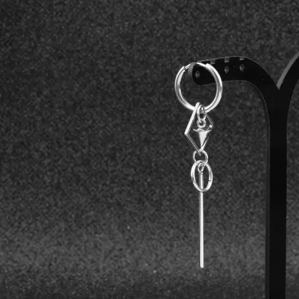 KPOP Korean Stainless Steel Stud Earrings Women Mens Moon Feather Chain Cross Geometr alternate view