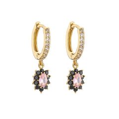 Cubic Zirconia Hoop Earrings | Classic Dazzling Stud Earrings for Women detail view