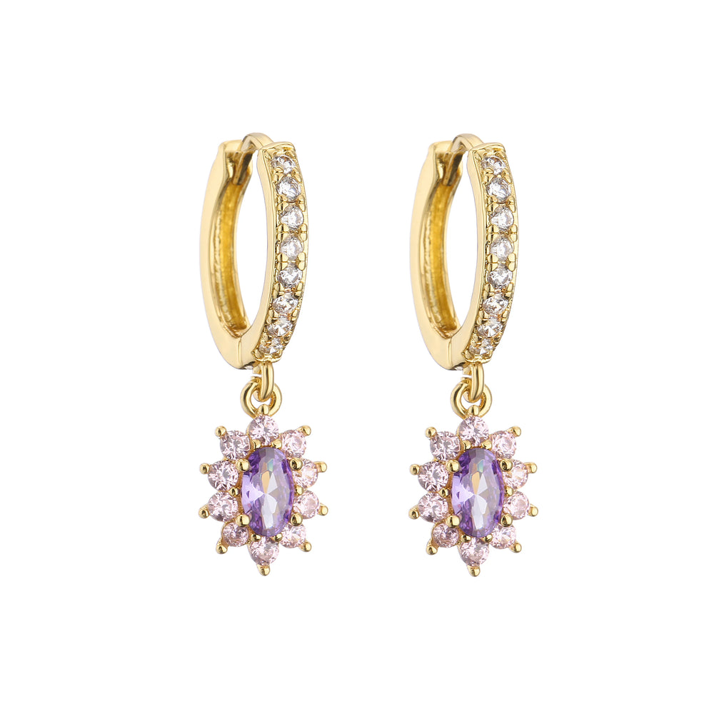 Cubic Zirconia Hoop Earrings | Classic Dazzling Stud Earrings for Women lifestyle view